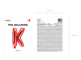 Foil Balloon Letter ''K'', 35cm, red