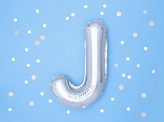 Foil Balloon Letter ''J'', 35cm, silver
