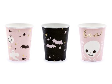 Paper cups Boo!, mix, 220ml (1 pkt / 6 pc.)