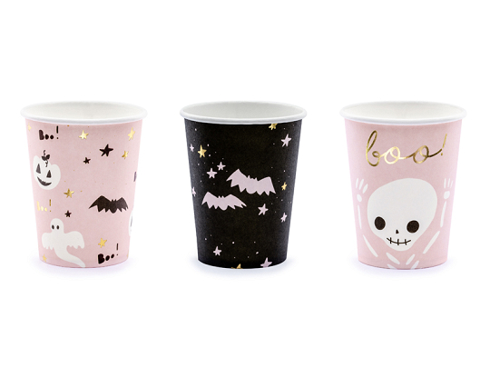 Paper cups Boo!, mix, 220ml (1 pkt / 6 pc.)