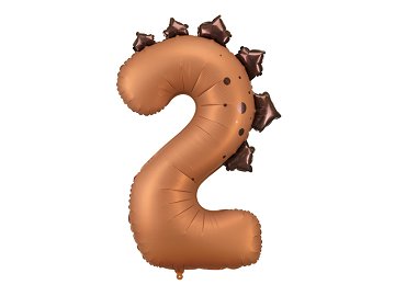 Foil balloon Number ''2'' Dinosaur, 92cm, mix