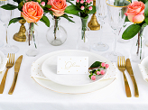 Place cards - Dots, gold, 9.5x5.5cm (1 pkt / 10 pc.)