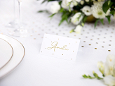Place cards - Dots, gold, 9.5x5.5cm (1 pkt / 10 pc.)