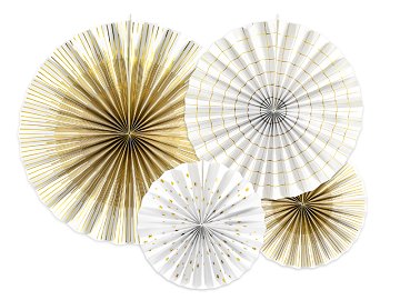 Decorative Rosettes, white (1 pkt / 4 pc.)