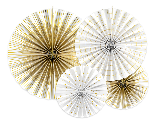 Decorative Rosettes, white (1 pkt / 4 pc.)