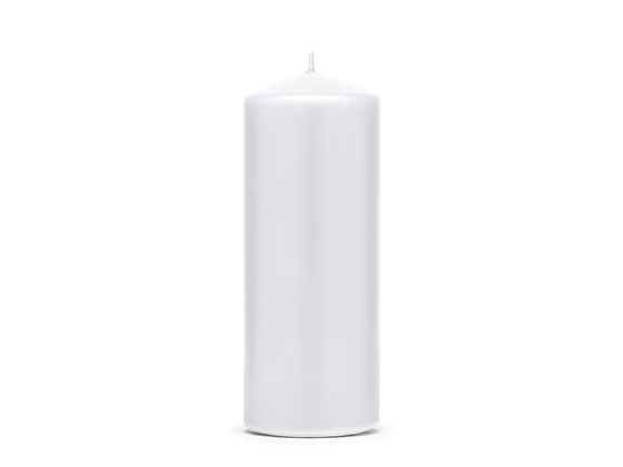 Pillar Candle, matt, white, 15 x 6cm (1 pkt / 6 pc.)