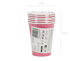 Paper Cups, dark pink, 250ml (1 pkt / 6 pc.)