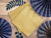 Napkins, 3 layers, gold metallic, 40x40cm (1 pkt / 20 pc.)