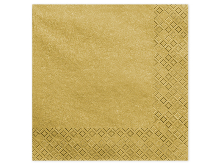 Napkins, 3 layers, gold metallic, 40x40cm (1 pkt / 20 pc.)