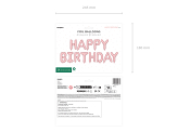 Foil Balloon Happy Birthday, 340x35cm, pink