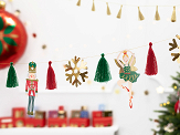 Paper garland Nutcracker, mix, 2m