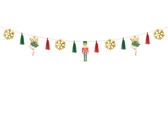 Paper garland Nutcracker, mix, 2m