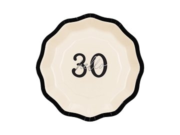 Paper plates ''Hello 30'', mix, 18 cm (1 pkt / 6 pc.)