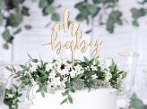 Wooden topper Oh baby, 17cm