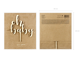 Wooden topper Oh baby, 17cm