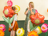 Tissuepaper decoration Flowers, 35 cm, mix (1 pkt / 3 pc.)