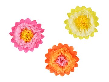 Tissuepaper decoration Flowers, 35 cm, mix (1 pkt / 3 pc.)