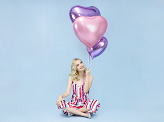 Foil Balloon Heart, 61cm, light pink