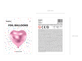 Foil Balloon Heart, 61cm, light pink