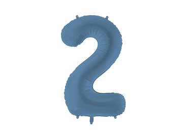 Foil Balloon Number ''2'', 86cm, navy blue