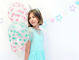 Balloons 30cm, Hearts, Crystal Clear (1 pkt / 6 pc.)