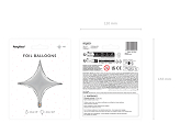 Foil balloon 4-point Star, 45 cm, silver
