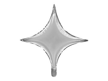 Foil balloon 4-point Star, 45 cm, silver