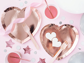 Plates Heart, rose gold, 21x19cm (1 pkt / 6 pc.)