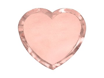 Plates Heart, rose gold, 21x19cm (1 pkt / 6 pc.)