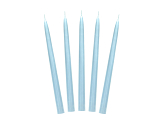 Taper candle, matt, sky-blue, 24cm (1 pkt / 10 pc.)