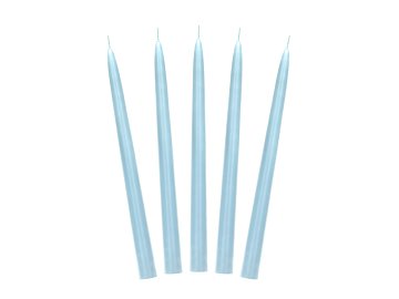 Taper candle, matt, sky-blue, 24cm (1 pkt / 10 pc.)