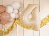Foil Balloon Number ''4'',72cm, beige