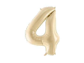 Foil Balloon Number ''4'',72cm, beige