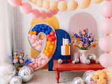 Number Frame '9' for Latex Balloons, 126cm, Silver