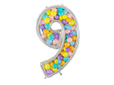 Number Frame '9' for Latex Balloons, 126cm, Silver