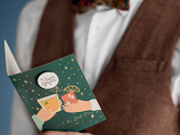 Card with enamel pin Groom Team, 10.5x15 cm