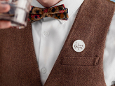 Card with enamel pin Groom Team, 10.5x15 cm