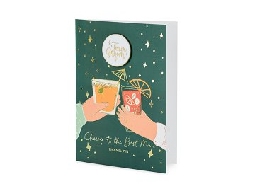 Card with enamel pin Groom Team, 10.5x15 cm