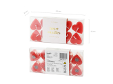 Heart-shaped tealight candles, 4 cm, red (1 pkt / 10 pc.)