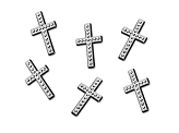 Embellishments Cross, silver, 27mm (1 pkt / 25 pc.)