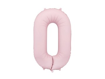 Foil Balloon Number ''0'', 86cm, light pink