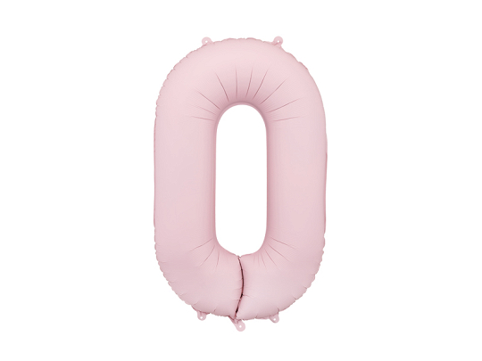 Foil Balloon Number ''0'', 86cm, light pink