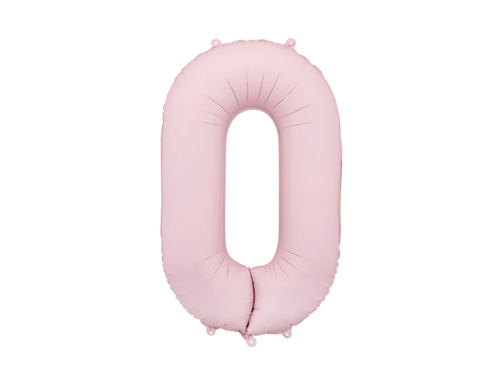 Foil Balloon Number ''0'', 86cm, light pink
