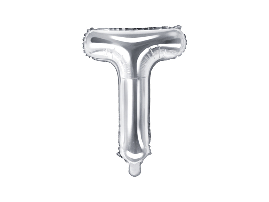 Foil Balloon Letter ''T'', 35cm, silver