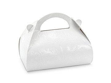 Decorative cake boxes - Pearl branches, 16x15x8 cm, white (1 pkt / 10 pc.)