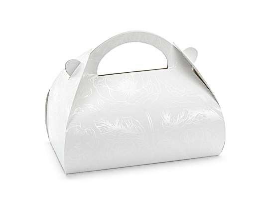 Decorative cake boxes - Pearl branches, 16x15x8 cm, white (1 pkt / 10 pc.)