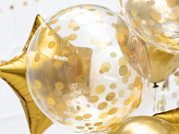 Orbz Balloon with dots, 40cm, gold