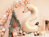 Foil Balloon Number 2 - Roe-deer, 65x102 cm, mix