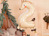 Foil Balloon Number 2 - Roe-deer, 65x102 cm, mix