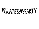 Banner Pirates Party, black, 14x100cm
